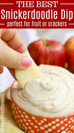 the best snickkeddoodle dip perfect for fruit or crackers is made with apples and cinnamon