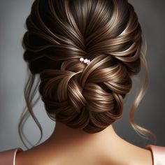 Mother Of The Bride Hair Chignon, Messi Hairstyles For Wedding, High Wedding Updo, Mom Wedding Hair, Formal Hair Updo, Rose Hairstyle, Cute Wedding Hairstyles