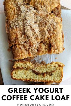 this super moist greek yogurt coffee cake loaf is the perfect dessert for breakfast