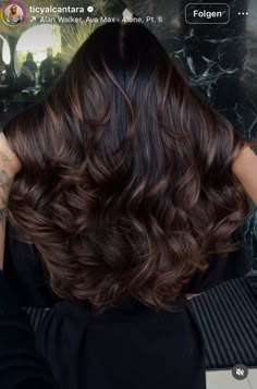 Brown Curly Hair, Dark Hair With Highlights, Long Hair Color