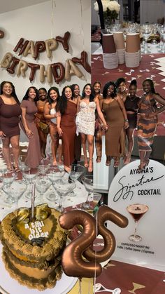 The perfect theme to have a girls night out and birthday theme, chocolate browns, tans, cream and golds for the win! Dirty Martini Party, 24th Birthday Decorations, 23rd Birthday Decorations, 25th Birthday Ideas For Her, 25 Birthday Decorations, 40th Birthday Themes, 30th Bday Party