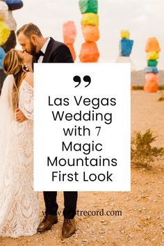 las vegas wedding with 7 magic mountains first look - featured by the bride and groom