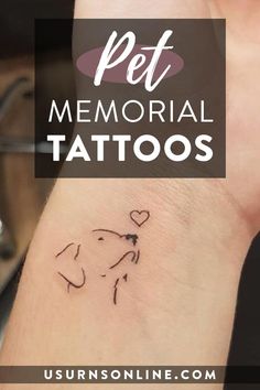 a dog with a heart tattoo on its wrist and the words pet memorial tattoos above it