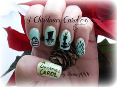 A Christmas Carol by dreamyMM Christmas Fingernails, Nail Pics, Spring Nail Trends, Holiday Nail, A Christmas Carol, Nails Christmas, Crazy Nails, Holiday Nail Art, Winter Nail Art