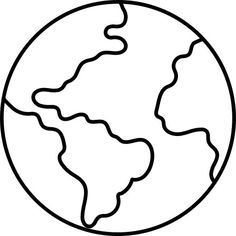 the earth with wavy lines on it in a black and white outline style, inside a circle