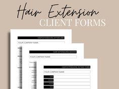 three resumes with the words hair extension client forms