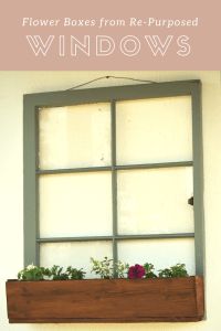 a window with flowers in it and the words flower boxes from re - purposed windows