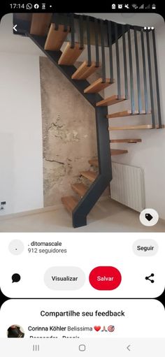 an image of a staircase in the middle of a room with stairs on each side