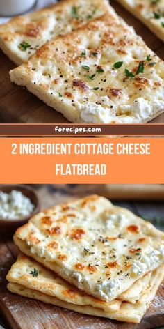 two ingredient cottage cheese flatbreads on a cutting board