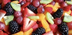 the fruit salad is prepared and ready to be eaten