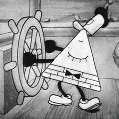 a black and white drawing of a slice of pizza leaning on a wheel with its eyes closed