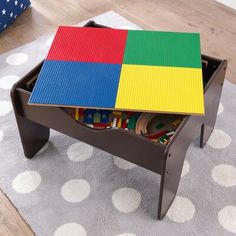 a child's table made out of lego blocks