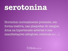 the words serotonina are written in white on a purple and black background