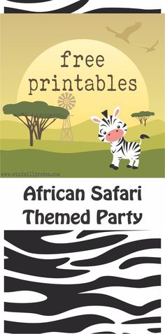 an african safari themed party with zebras and trees