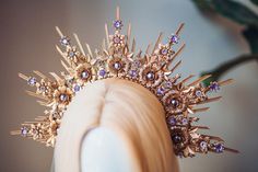 Make Up Halloween, Boho Wedding Crown, Crown Halo, Rose Gold Crown, Rose Gold Halo