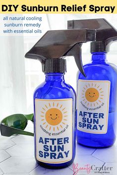 sunburn spray Essential Oil For Sunburn Relief, Homemade Sunburn Relief, Diy Sunburn Remedies, Doterra Sunburn Relief, Severe Sunburn Relief, Sunburn Relief Instant Diy, Vinegar For Sunburn Relief, After Sun Spray Essential Oils, Itchy Sunburn Relief