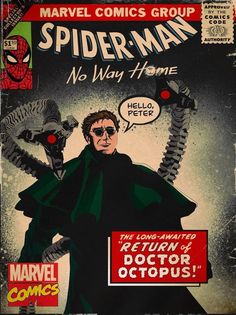 the cover to spider - man no way home, featuring an image of doctor octopus