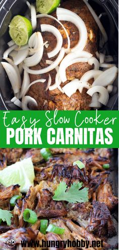 this easy slow cooker pork carnitas recipe is the perfect way to use up leftover meat