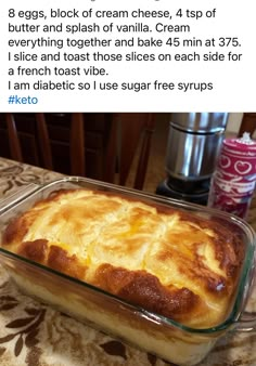 a casserole dish on a table with an instagram post about the recipe