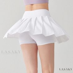 Lasaky - Pleated Yoga Skirt with Anti-Slip Design, Ideal for Badminton, Tennis, High-Waisted Running, Fitness, and Sports Skirt Fitted Pleated Tennis Skirt For Workout, Stretch Pleated Workout Bottoms, Stretch Pleated Skirt For Sports, Spring Season, Pleated Tennis Skirt For Summer Workout, Summer Pleated Tennis Skirt For Workout, Summer Sports Fitted Pleated Skirt, Casual Stretch Pleated Sports Skirt, Casual Stretch Pleated Skirt For Sports, Fitted Pleated Skirt For Sports In Summer