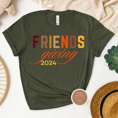 Shop the cutest Friendsgiving Shirts today. Celebrate Turkey day with our super cute Friends Thanksgiving shirt today. They are super soft to the touch with great stretching capabilities. Grab one for you & your friends this Thanksgiving. All shirts are unisex and available in sizes S-3X. Get either your normal size (for a loose fit), size up for a baggy fit or size down for a more fitted look. *** UNISEX FIT offers a relaxed fit that works well for all sizes. 100% ring-spun cotton. Super soft f Friendsgiving Shirts, Friendsgiving Shirt, Friends Thanksgiving, Turkey Day, Thanksgiving Shirt, Thanksgiving Shirts, Cute Friends, Holiday Shirts, Shirt Sale