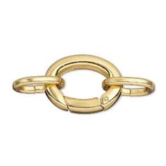 a gold plated metal ring with two links on the end and one link at the end