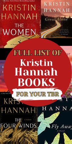 List of Kristin Hannah books in order.Best Kristin Hannah books ranked to read in 2022. The Nightingale. The Great Alone. Firefly Lane. The Four Winds. Winter Garden.Night Road. Magic Hour. Fly Away. Home Front.True Colours