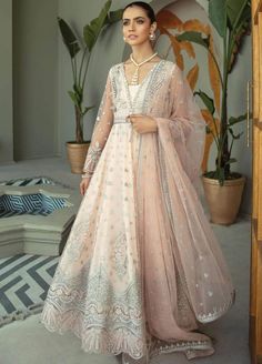 Pour Epoque Fois by Imrozia Premium Embroidered 3 Piece Net Suit I-137 - FaisalFabrics.pk Handmade Embellishments, Anarkali Frock, Dupatta Style, Dress Name, Girls Maxi Dresses, Pure Chiffon, Embroidered Organza, Long Frocks