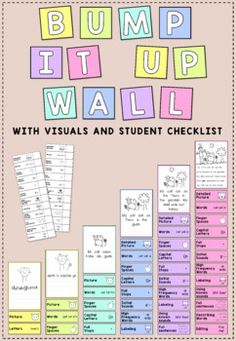 bump it up wall with visual and student checklist