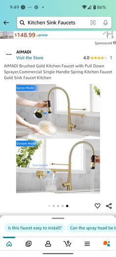 an image of a kitchen sink faucet on the app store's website