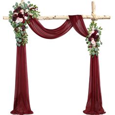 an arch decorated with flowers and greenery for a wedding ceremony or special occasion, isolated against a white background