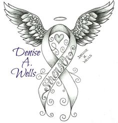 a white ribbon with wings and words on it