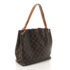 This is an authentic LOUIS VUITTON Monogram Graceful PM in Pivoine. This stylish shoulder bag is crafted of signature Louis Vuitton monogram coated canvas. The bag features a thick looping vachetta leather shoulder strap and polished gold plated hardware. The top is open to a fuchsia fabric interior with a zipper pocket. Stylish Shoulder Bag, Authentic Louis Vuitton, Louis Vuitton Monogram, Zipper Pocket, Shoulder Strap, Gold Plate, Louis Vuitton, Monogram, Shoulder Bag