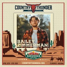 a poster for the country thunder concert featuring billy zimmerman