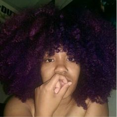 Postpartum Haircut, Purple Afro, Purple Natural Hair, Natural Hair Pictures, Pretty Hair Styles, 4a Hair, 4b Hair, Dyed Curly Hair, Girl Hair Styles