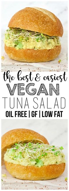 The BEST & easiest Vegan Tuna Salad! Super healthy and easy to make. Also oil-free, gluten-free, and low-fat! Gluten Free Ideas, Vegan Tuna Salad, New Healthy Recipes, Recipes Tuna, Salad Gluten Free, Vegan Tuna, Easy Vegan Recipes, Cucumber Diet, Vegan Sandwich