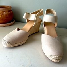 Brand New Adorable Espadrilles! Size W 9.5 Beige Color Matches Almost Anything! No Tears, Scratches, Discoloration On Upper Or Inner Lining. Smoke-Free Household Alex Marie Brand Perfect For Any Occasion! See Separate Listing For Black Pair! Alex Marie, Wedge Espadrilles, Shoes Brand, Espadrille Shoes, Beige Color, Color Matching, Espadrilles, Wedges, Women Shoes