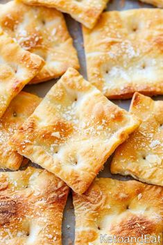 homemade crackers with cheese and parmesan toppings