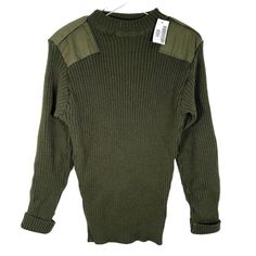 New! Dscp Valor Collection Men's Pure Wool Sweater 42 Army Green Military Warm Crew Neck Long Sleeve Pullover Military Style Ribbed Knit Roll Cuff Heavyweight Condition: New With Tags. No Flaws! Size: 42 Underarm-To-Underarm: 21" Length: 29" Material: 100% Wool Fitted Military Style Winter Tops, Military Style Green Winter Tops, Military Winter Outerwear With Patch Pockets, Winter Military Style Outdoor Hoodie, Military Long Sleeve Outerwear With Fleece Lining, Fitted Military Wool Outerwear, Military Style Long Sleeve Sweatshirt For Outdoor, Military Fashion, Wool Sweaters