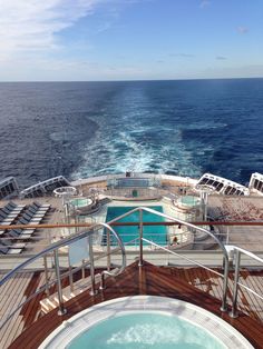 a hot tub on the deck of a cruise ship