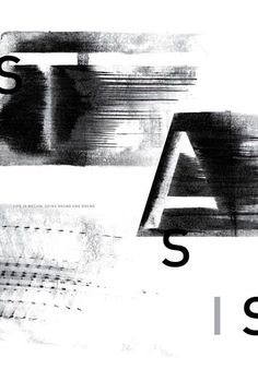 an abstract black and white photo with letters