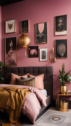 Pink Playroom: Vibrant Bedroom for Creativity! #PinkPlayroom #CreativeSpace Blush Beige Black Bedroom, Dark Pink Room Ideas, Pink And Brown Room Ideas, Pink And Brown Room, Bedroom Colours, Pink Bedroom Walls, Colourful Decor