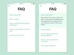 the faq app is open and ready to use