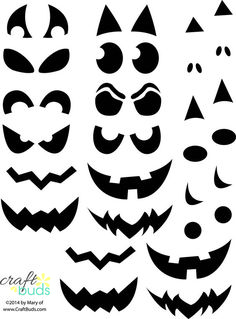 halloween pumpkin faces with different shapes and sizes, including one for each face to make it look