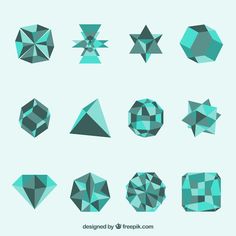 different shapes and sizes of diamonds on a light blue background with the words, designed by graphic