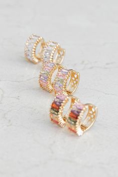 DETAILS  pack of three gold hoop earrings textured and embellished design clasp back close material - copper / zircon           LENGTH  length - 1.2" Apartment 2023, Earring Pack, Everyday Glam, Preppy Jewelry, Dainty Necklaces, Jewelry Accessories Ideas, Jewelry Essentials, Jewelry Lookbook, Hoco Dresses