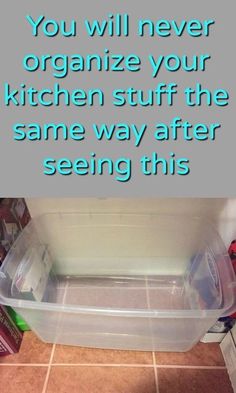 an open refrigerator with the words, you will never organize your kitchen stuff the same way after seeing this