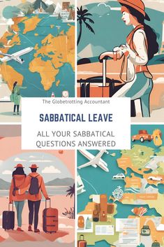 an illustrated poster with the words sabatical leave all your sabatical questions answered