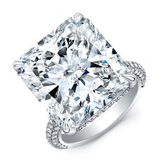 Norman Silverman Los Angeles | 20.21 Ct Platinum Radiant-Cut Pave Ring Radiant Diamond Ring, Big Diamond Engagement Rings, Radiant Cut Diamond Ring, Radiant Diamond Rings, Glam Wedding Dress, Harvard Law, Eternal Flame, Wedding Outfit Ideas, High End Jewelry