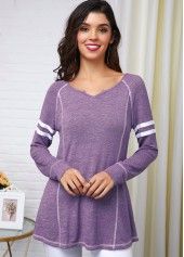 Light Purple Contrast Panel Long Sleeve T Shirt | Rotita.com - USD $19.99#Fashion #Jumpsuit #Dresses #Rompers #Shirts #Blouses #dresses #dressSexy #Tops #shortdress #fashion #stylish #womanfashion #womanoutfits #woman #clothes #beautiful #beauty #outfit #fashionoutfits #stylish #womensfashion #womanwear #womanoutfits #design #model #trendy #beautiful #cute #dress #girls #fashioneditorial #style #woman #Fashionoutfits #MiniSkirts Womens Casual Tops, Purple Contrast, Purple Outfits, Streetwear Summer, Raglan Shirts, Tops Online